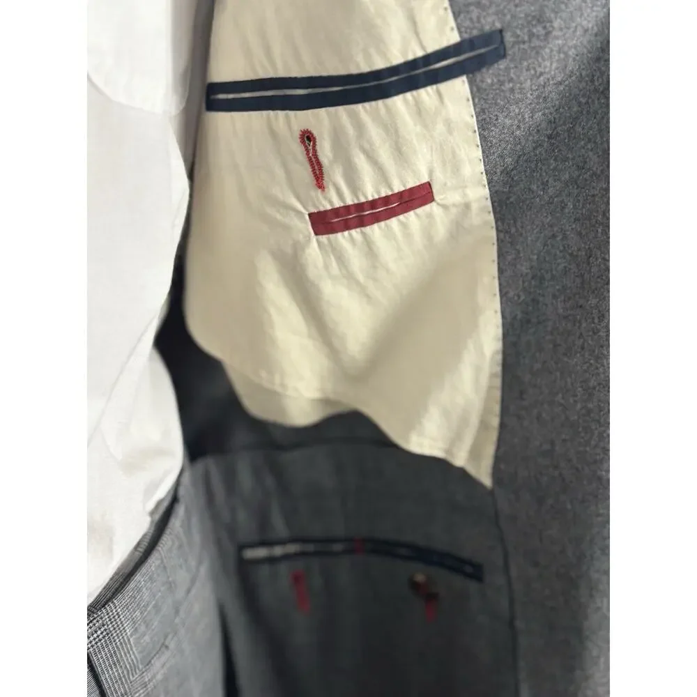 Brunello Cucinelli Gray Flannel Tweed Blazer Sport Jacket Men 54/44R Italy
